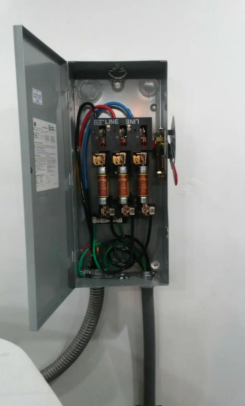 Three-phase disconnect switch installed for Electrical Wiring & Rewiring in Overland Park