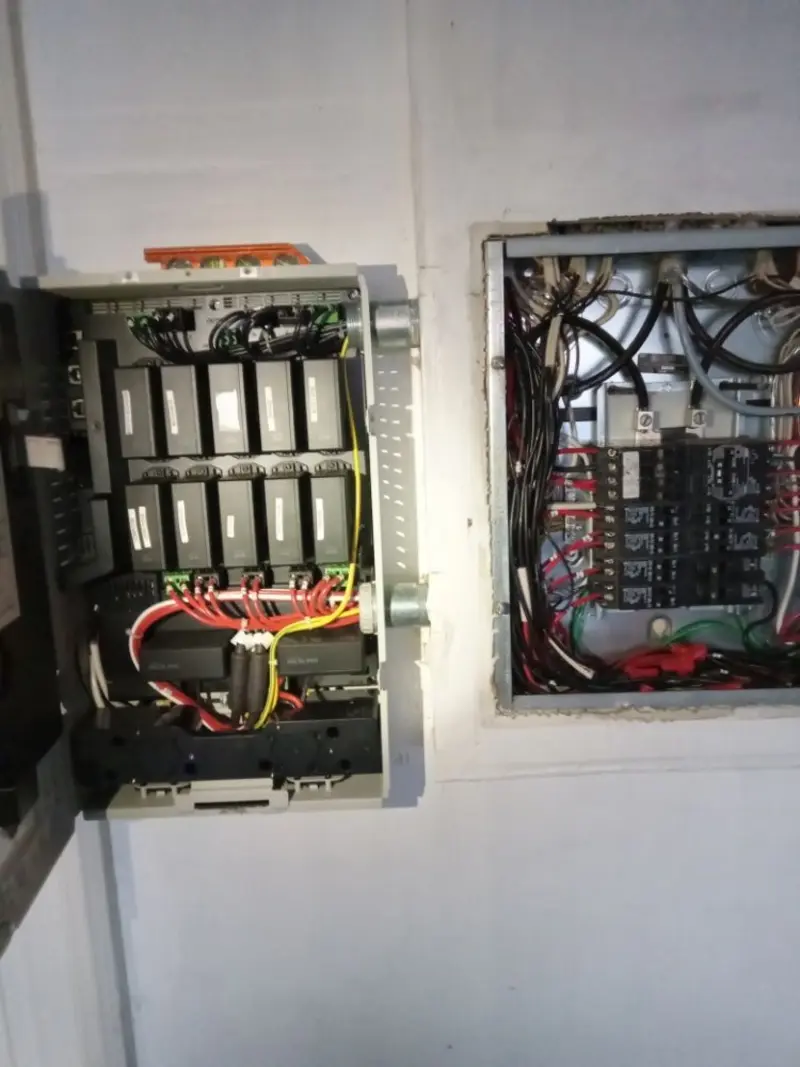 Electrical panel upgrade completed for Security Camera Wiring in Overland Park